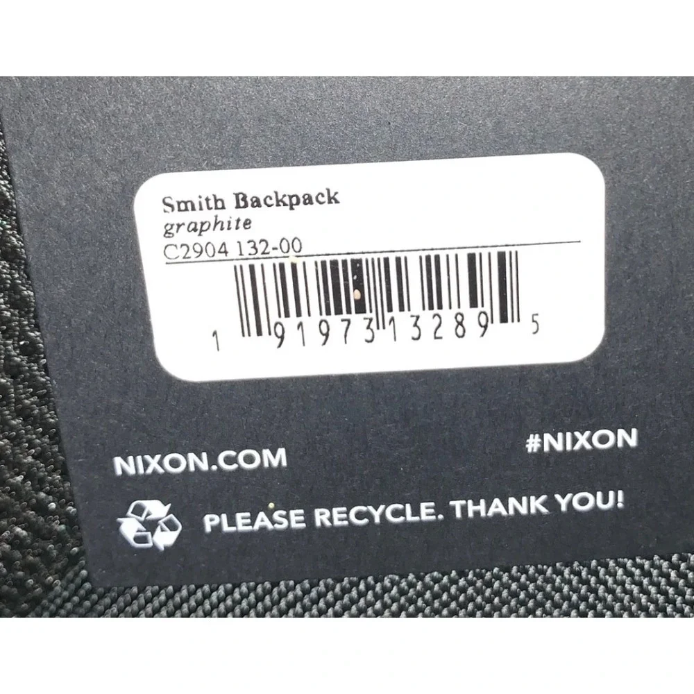 Nixon Smith Backpack Graphite C2904 132-00 Tactical Skate Laptop Bag New